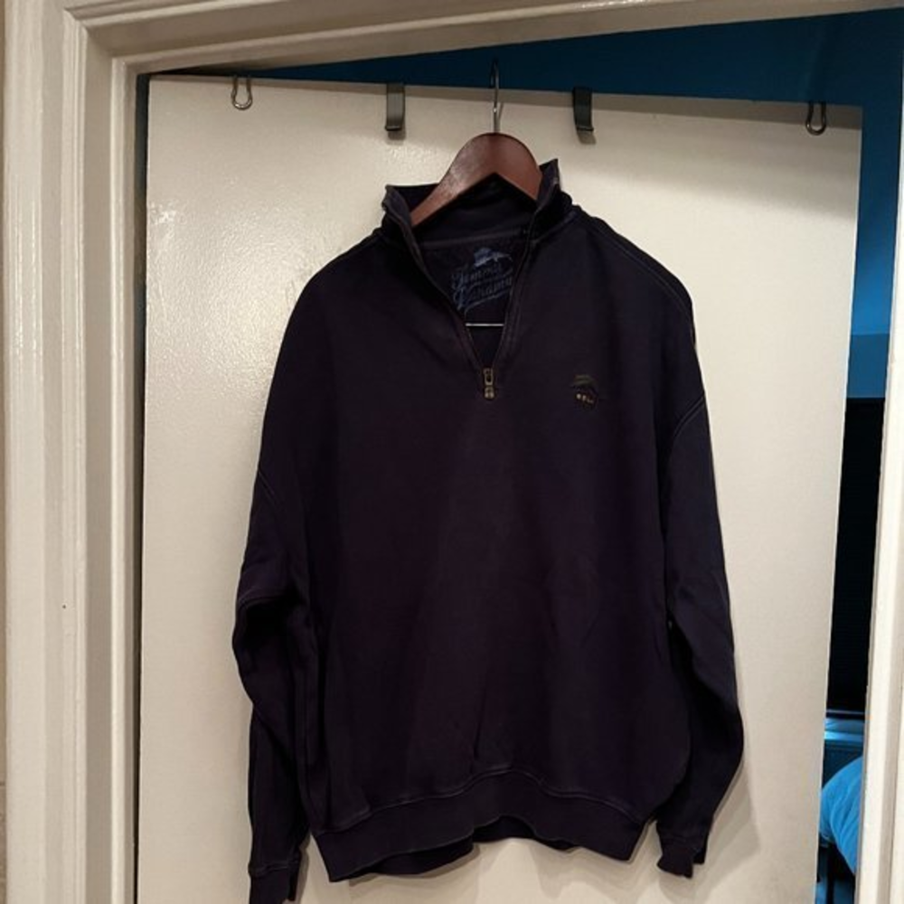 Tommy Bahama Navy Zip Collar Sweathshirt Sz Large -Food & Wine Classic (Worn)